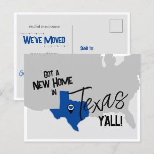 Blue New Home in Texas Y'all Flytta Vykort