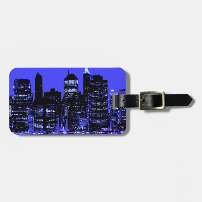 Blue New York City Bagagebricka (Horisontell Framsida)