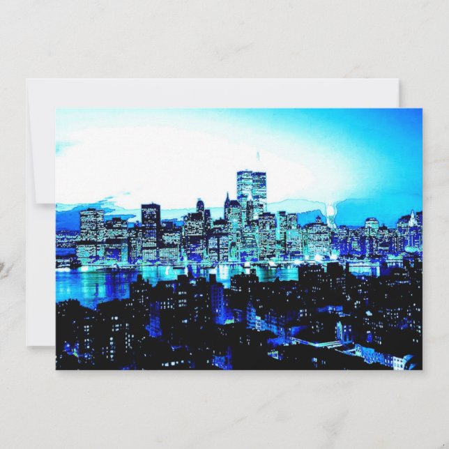 Blue New York City-inbjudan Inbjudningar (Framsida)