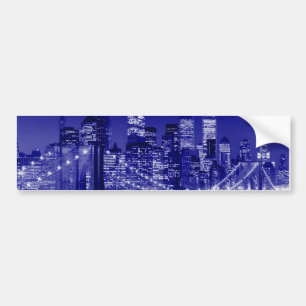 Blue New York City Night Bildekal