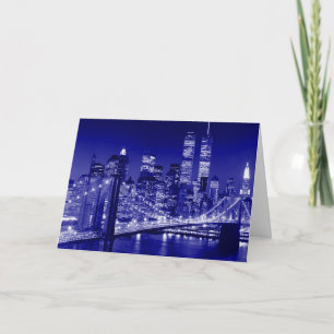 Blue New York City Night Kort