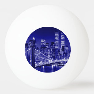 Blue New York City Night Pingisboll