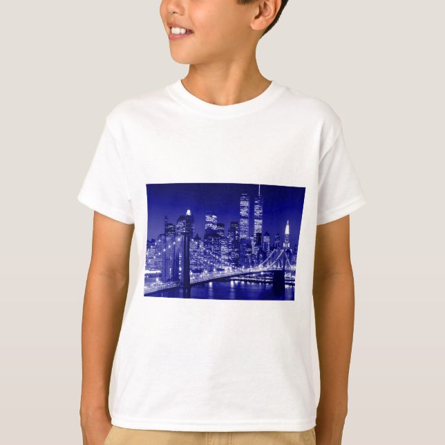 Blue New York City Night T-shirt (Framsida)
