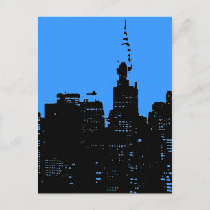 Blue New York City Night Vykort