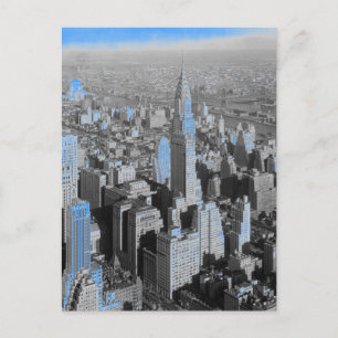 Blue New York City Night Vykort