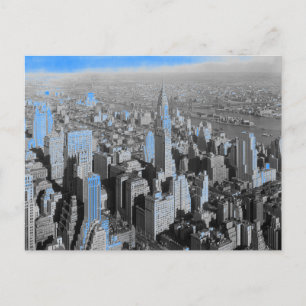 Blue New York City Night Vykort