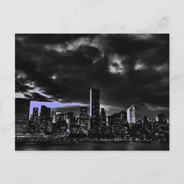 Blue New York City Night Vykort (Framsida)