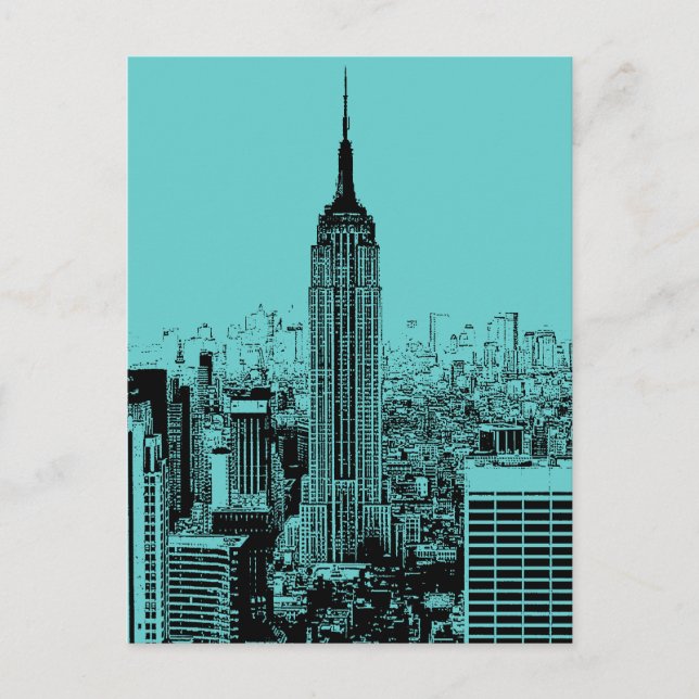 Blue New York City Night Vykort (Framsida)