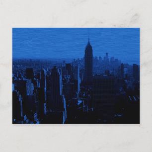 Blue New York City Night Vykort