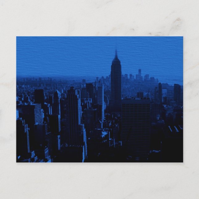Blue New York City Night Vykort (Framsida)