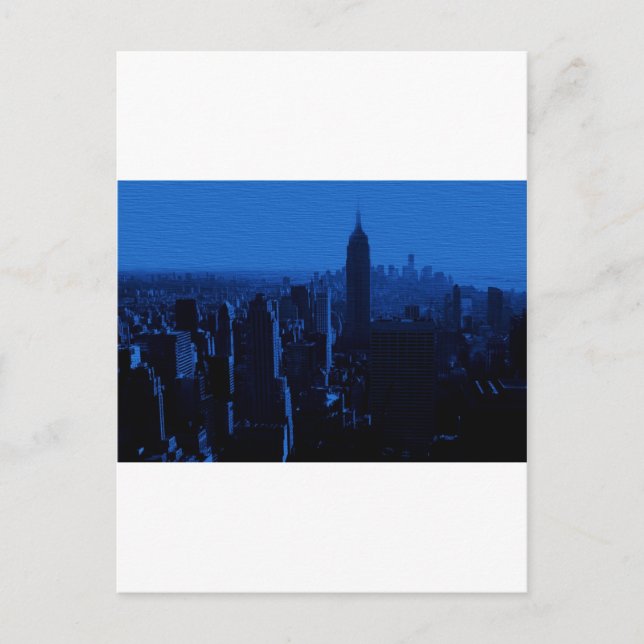 Blue New York City Night Vykort (Framsida)
