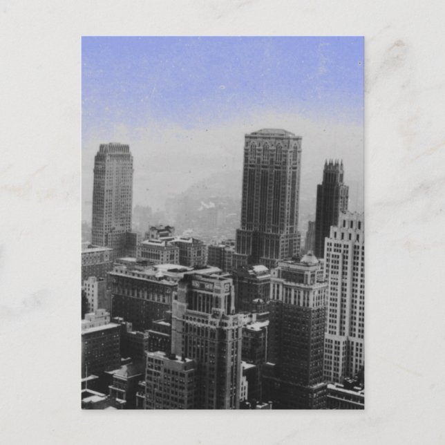 Blue New York City Night Vykort (Framsida)
