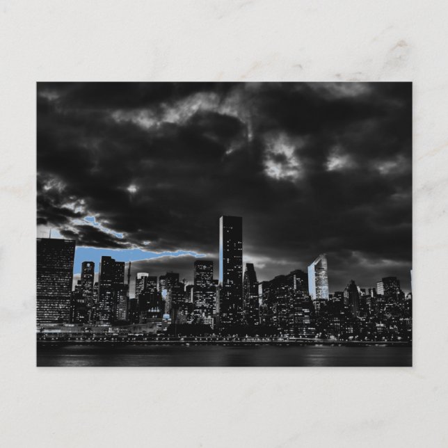 Blue New York City Night Vykort (Framsida)