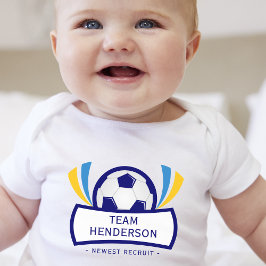 Blue Newest Recruit Custom Soccer T Shirt