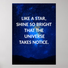 Blue Nght Himmel Motivational Poster