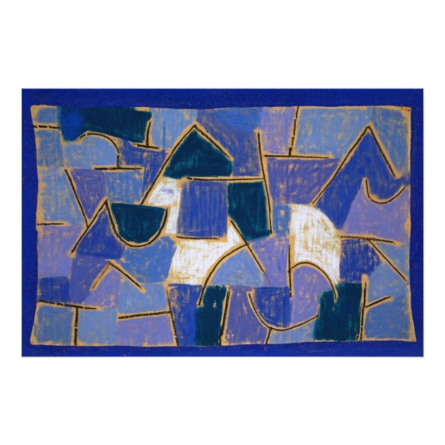 Blue Night av Paul Klee Fototryck (Framsidan)