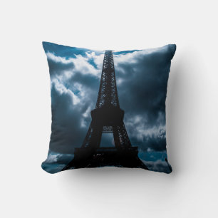 Blue Night Eiffel Torn Paris Fransk Travel Kudde