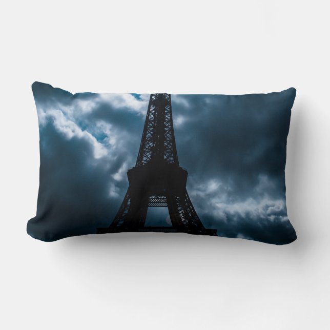 Blue Night Eiffel Torn Paris Fransk Travel Lumbarkudde (Framsida)
