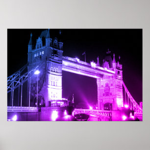 Blue Night London Torn Bridge Poster