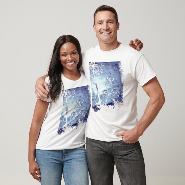 Blue night träd tee (Unisex)