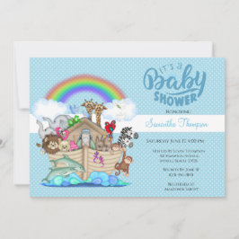 Blue Noahs inbjudan till Ark Baby Shower