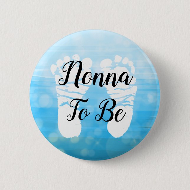 Blue Nonna to be Baby Shower Gift-avtryck Knapp (Framsida)
