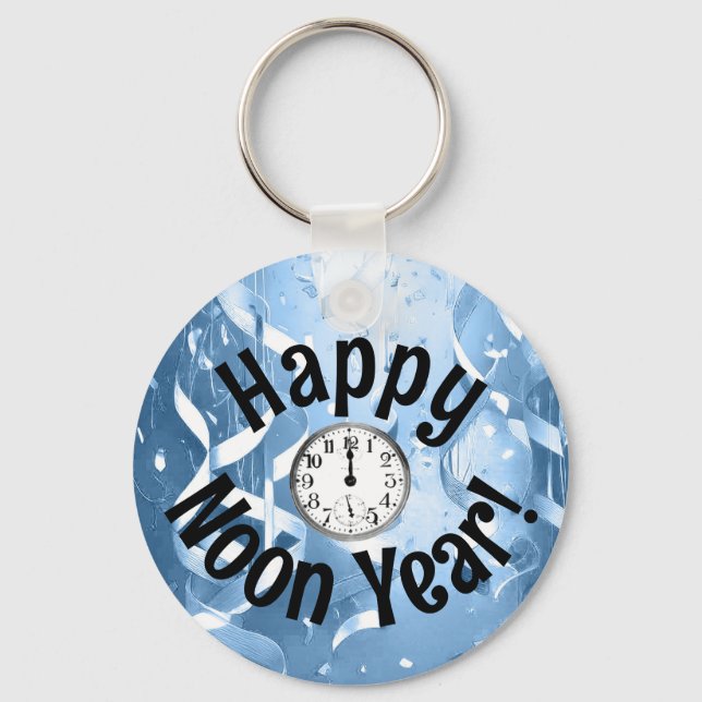 Blue Noon Year's Kväll Family Party Keychain Nyckelring (Framsida)