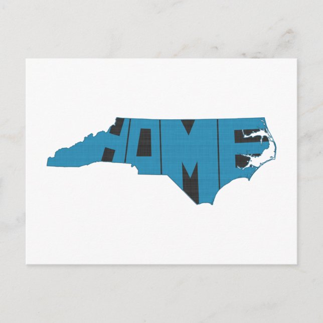 Blue North Carolina Home State Ord Art Vykort (Framsida)
