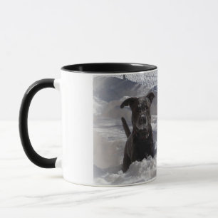 Blue Nose Pit Bull Terrier i snö-mugg Mugg