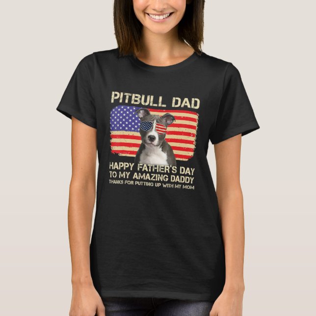 Blue Nose Pitbull Dad Happy Fathers Day To My Amaz T Shirt (Framsida)
