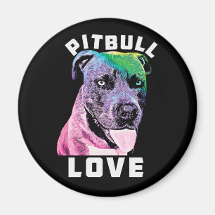 Blue Nose Pitbull Kärlek Pop Art Stil Coola Pit Magnet
