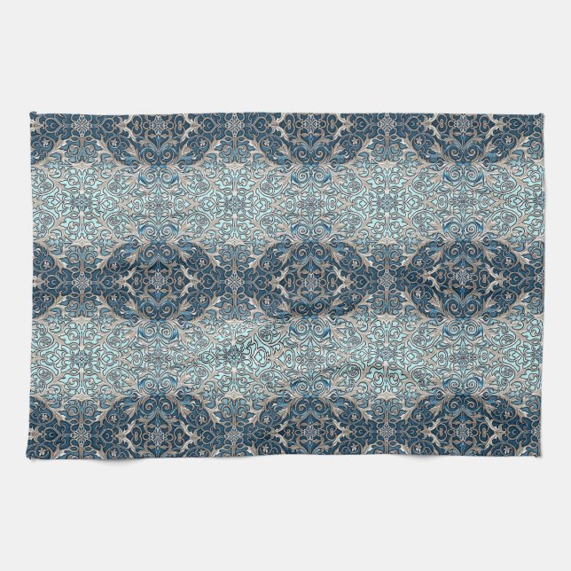 Blue Nouveau Kitchen Towel Kökshandduk (Horisontell)