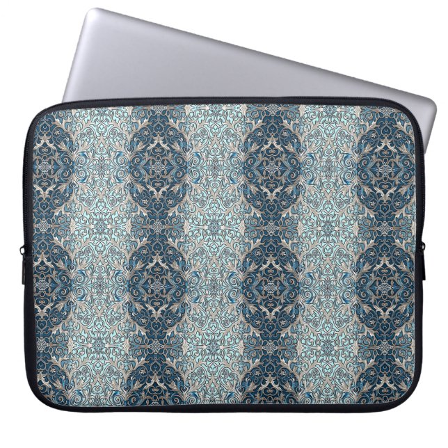 Blue Nouveau Laptop Fodral (Framsidan)