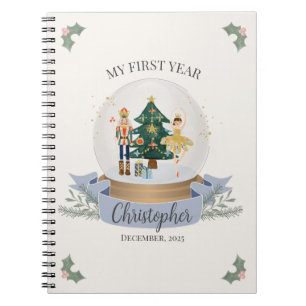 Blue Nutcracker Baby Shower First Year Millestone Anteckningsbok