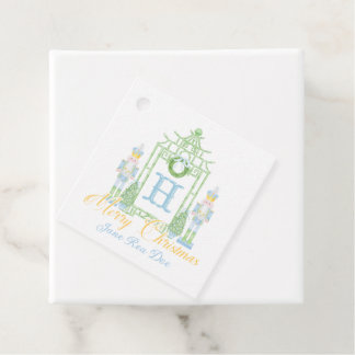 Blue Nutcrackers Chinoiserie-Juletiketter Gåvor Etiketter