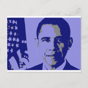 Blue Obama Vykort