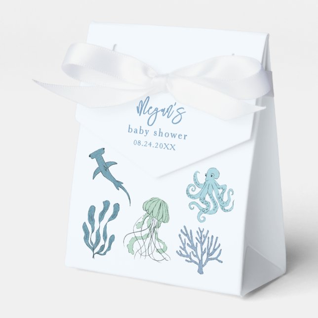 Blue Ocean Baby Shower Presentaskar (Framsidan Sidan)