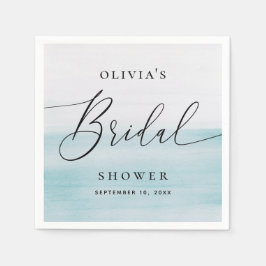 Blue Ocean Bridal Shower | Elegant Soft Beach Pappersservett