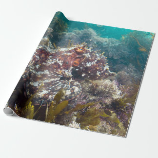 Blue ocean coral octopus wrapping paper presentpapper
