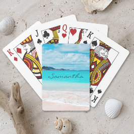 Blue Ocean Hawaii Tropical Sandy Beach Photo Namn Casinokort