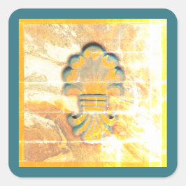 Blue Ocean Medallion Fyrkantigt Klistermärke