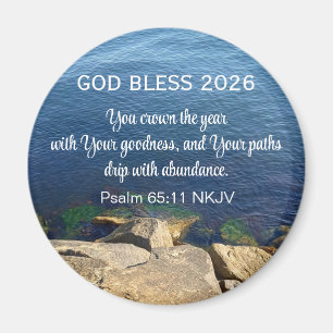 Blue Ocean Photo Blessed New Year 2026 Kristet Magnet