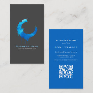 Blue Ocean Swirl • Custom Editable Modern Card Visitkort