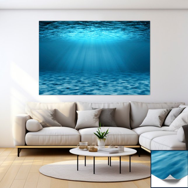 Blue Ocean Underwater Scene with Sunlight Rays Poster (Skapare uppladdad)