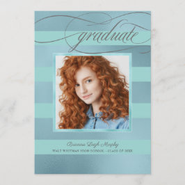 Blue och Aqua Rand med Photo Student Meddelande