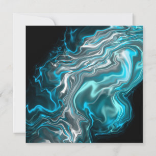Blue- och Black Silky Satin Digital Art Tack Kort