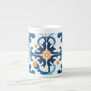 Blue och Brown Mjölk Jug Benporslin Mugg