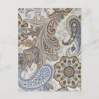 Blue och Brown Paisley Mönster Vykort
