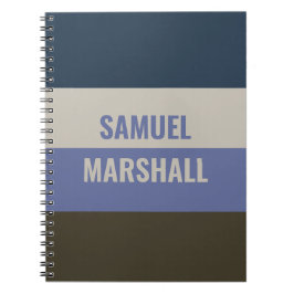 Blue och Brown Rand Mönster Anteckningsbok