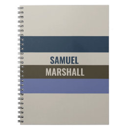 Blue och Brown Rand Mönster Anteckningsbok